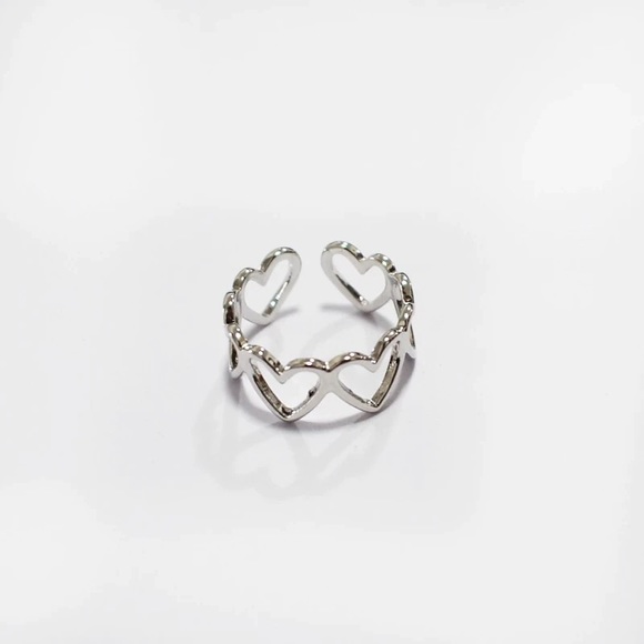 New Sterling Silver 925 Adjustable Heart Ring - Picture 5 of 5